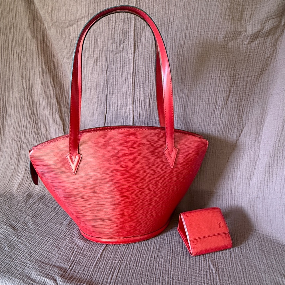 Louis Vuitton Saint Jacques GM bag & wallet in red EPI leather